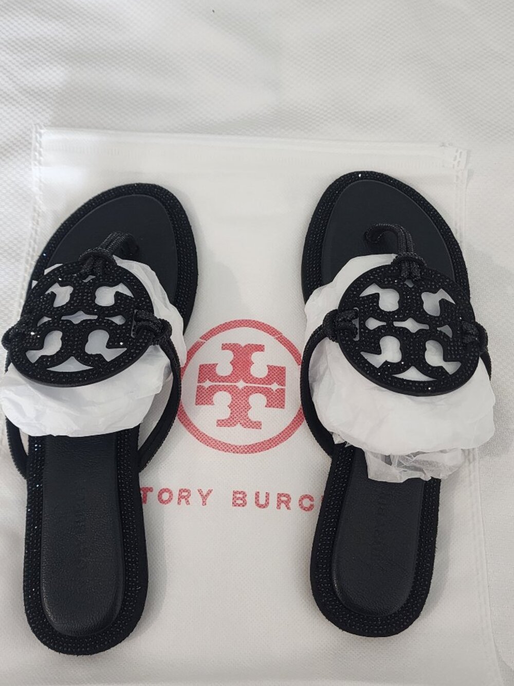 Tory Burch Sparkly Sandals (Black) SIZE 39 (8US)